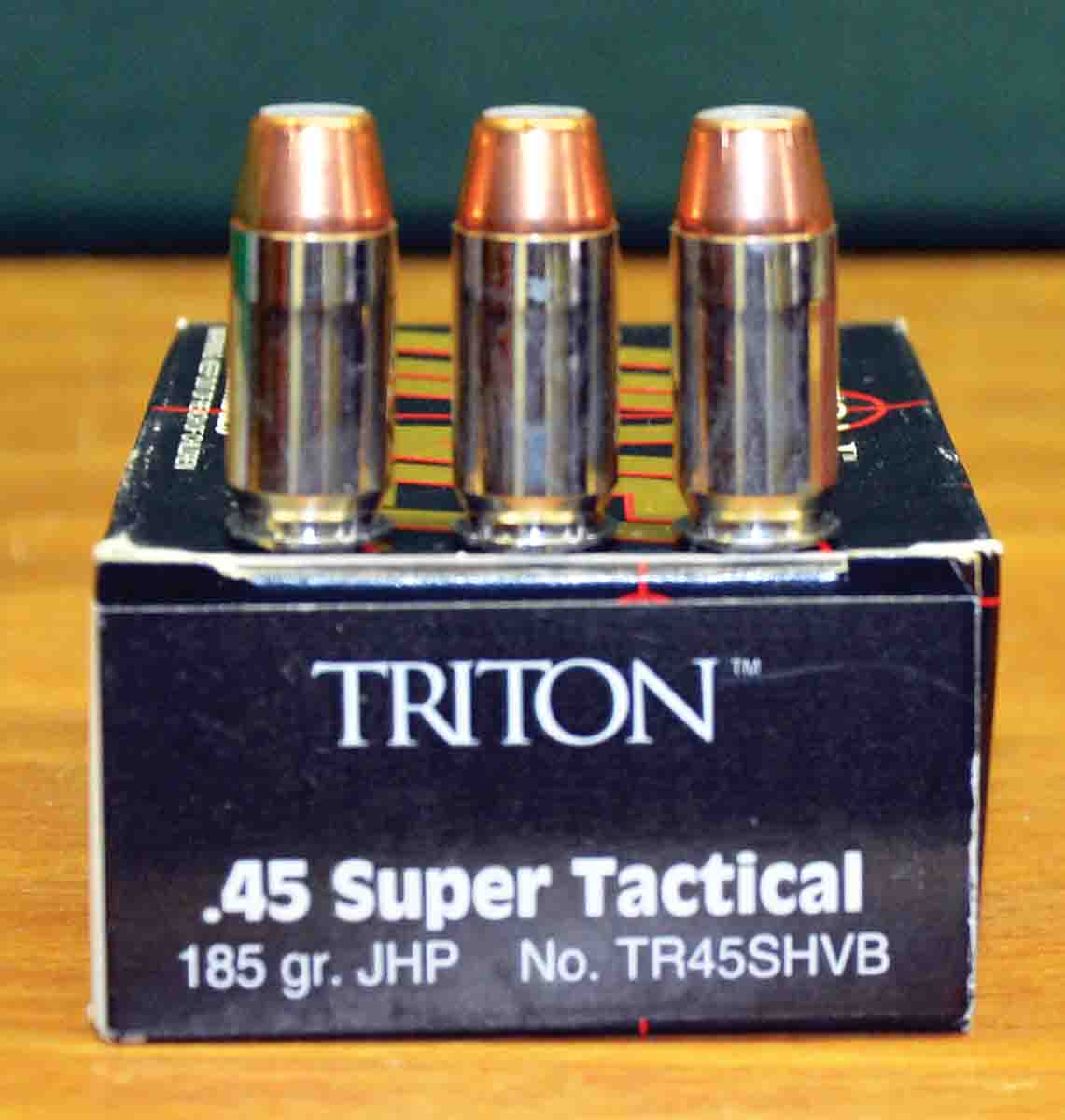 Triton Cartridge company was the first to offer .45 Super ammunition and load data for it. When the company switched from a large pistol primer to a small rifle primer (both cases made by Starline) the cartridge was renamed .45 SMC. Loaded .45 Super ammunition is available from Buffalo Bore.